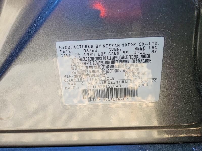 2023 Nissan Kicks მანქანა იყიდება აუქციონზე, vin: 3N1CP5BV1PL564027, აუქციონის ნომერი: 50126346