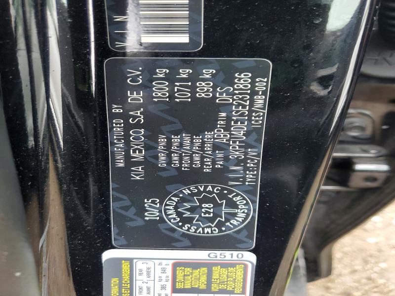 50105716 :رقم المزاد ، 3KPFU4DE1SE231866 vin ، 2025 Kia K4 مزاد بيع