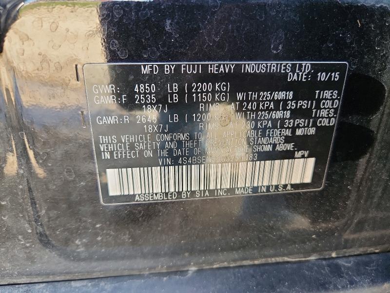Продаж на аукціоні авто 2016 Subaru Outback, vin: 4S4BSENC5G3251183, номер лоту: 49671346