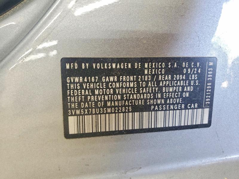 51073816 :رقم المزاد ، 3VW5X7BU3SM022825 vin ، 2025 Volkswagen Jetta مزاد بيع