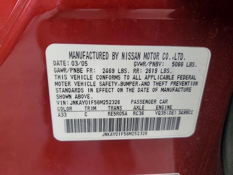 Продаж на аукціоні авто 2006 Infiniti M35, vin: JNKAY01F56M252326, номер лоту: 49226146