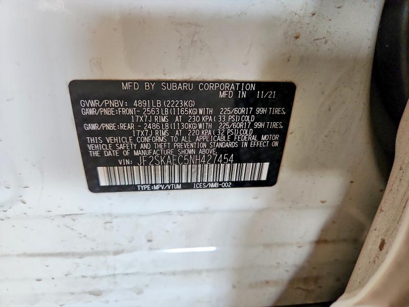 Продажа на аукционе авто 2022 Subaru Forester, vin: JF2SKAEC5NH427454, номер лота: 51059726