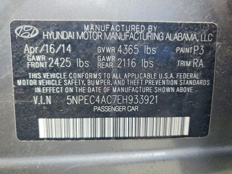 Aukcja sprzedaży 2014 Hyundai Sonata, vin: 5NPEC4AC7EH933921, numer aukcji: 51524956