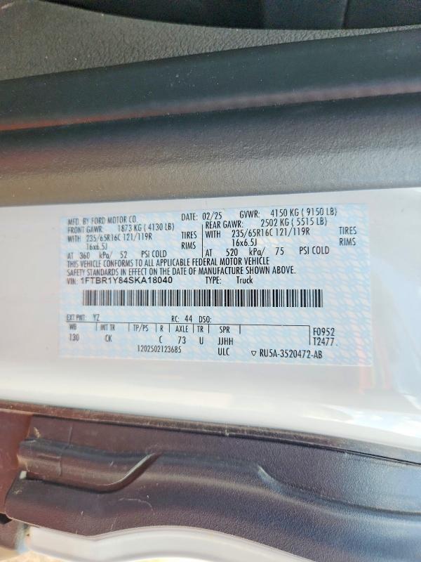 Продаж на аукціоні авто 2025 Ford Transit, vin: 1FTBR1Y84SKA18040, номер лоту: 50921696