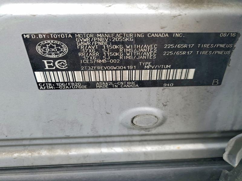Продажа на аукционе авто 2016 Toyota Rav4, vin: 2T3ZFREV0GW304191, номер лота: 49435126