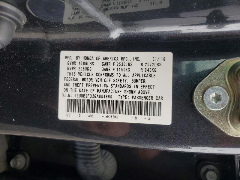 2016 Acura Tlx მანქანა იყიდება აუქციონზე, vin: 19UUB2F32GA004890, აუქციონის ნომერი: 51605666