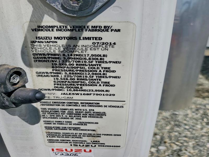 Aukcja sprzedaży 2015 Isuzu Nqr, vin: JALE5W168F7901029, numer aukcji: 49495136