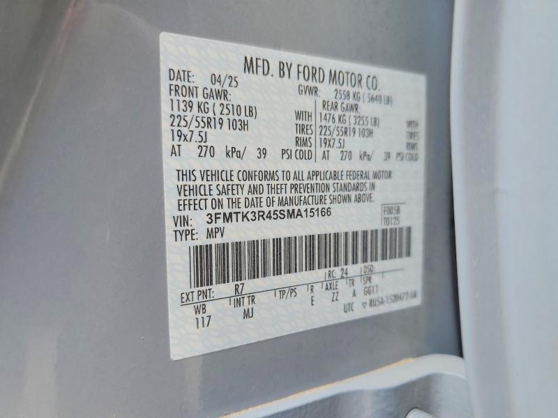 Продажа на аукционе авто 2025 Ford Mustang Mach-e, vin: 3FMTK3R45SMA15166, номер лота: 49769486