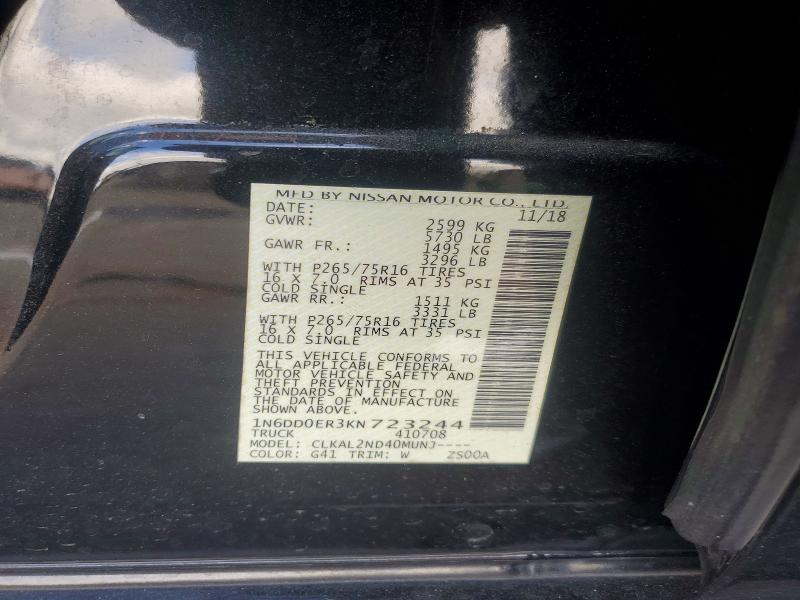 2019 Nissan Frontier მანქანა იყიდება აუქციონზე, vin: 1N6DD0ER3KN723244, აუქციონის ნომერი: 47704266
