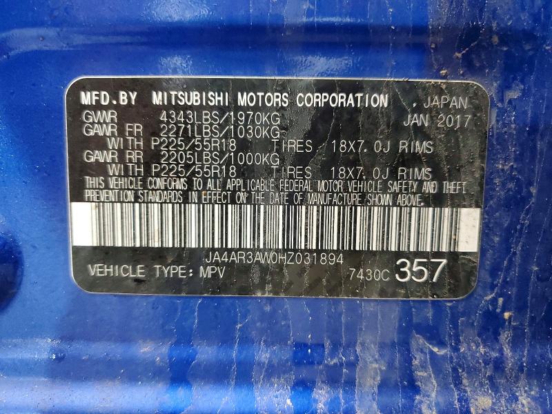Продаж на аукціоні авто 2017 Mitsubishi Outlander Sport, vin: JA4AR3AW0HZ031894, номер лоту: 49869226