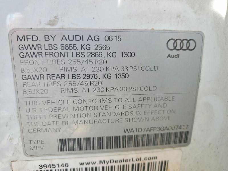 Продажа на аукционе авто 2016 Audi Q5, vin: WA1D7AFP3GA007417, номер лота: 50435406