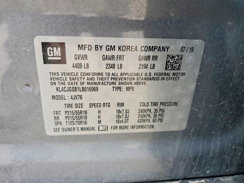Продаж на аукціоні авто 2020 Buick Encore, vin: KL4CJGSB1LB016969, номер лоту: 51824076