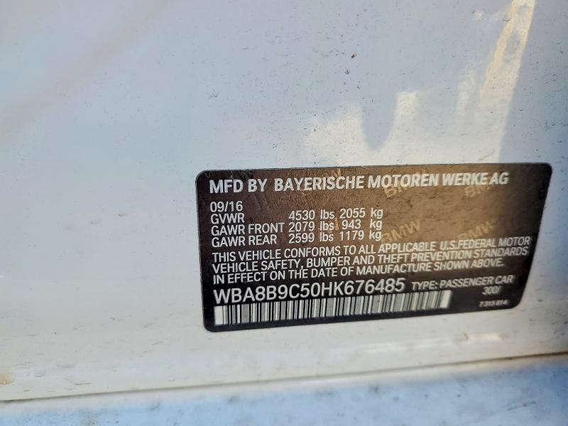 Продаж на аукціоні авто 2017 Bmw 330, vin: WBA8B9C50HK676485, номер лоту: 48820936
