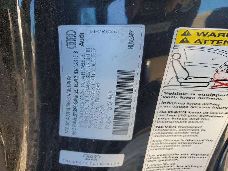 Продажа на аукционе авто 2013 Audi Tt, vin: TRUBFAFK1D1000603, номер лота: 48524256