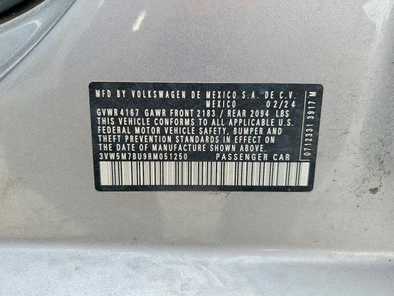 Aukcja sprzedaży 2024 Volkswagen Jetta, vin: 3VW5M7BU9RM051250, numer aukcji: 47968536
