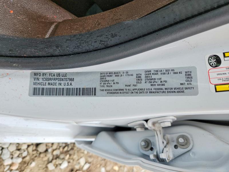 50949396 :رقم المزاد ، 1C6SRFRP0SN707968 vin ، 2025 Ram 1500 مزاد بيع