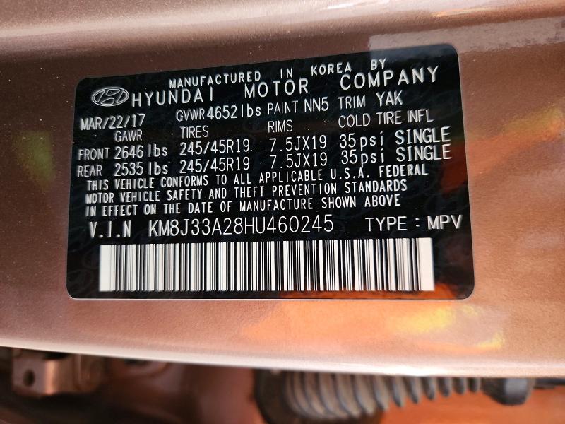 Продаж на аукціоні авто 2017 Hyundai Tucson, vin: KM8J33A28HU460245, номер лоту: 51902726