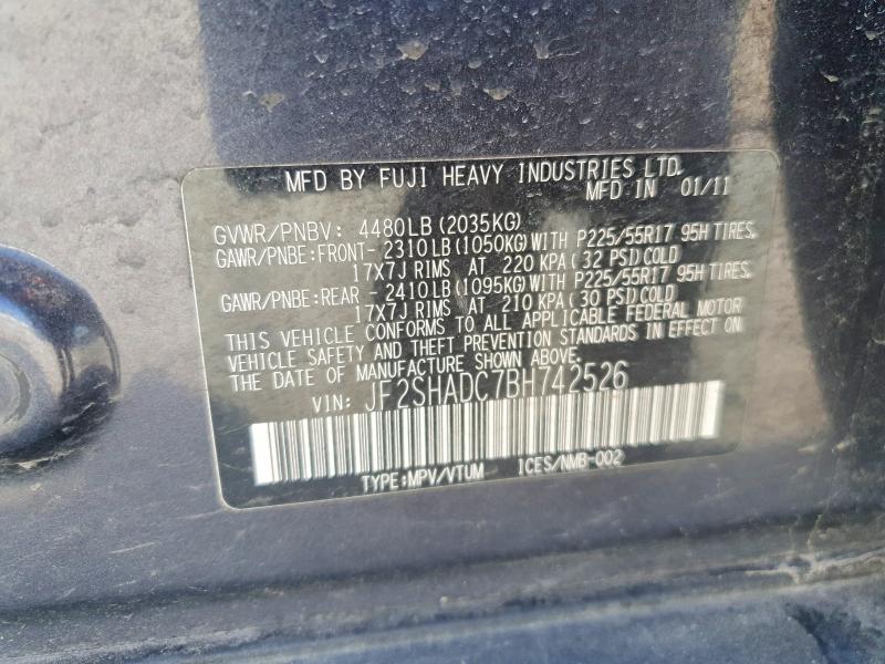 Продаж на аукціоні авто 2011 Subaru Forester, vin: JF2SHADC7BH742526, номер лоту: 50547036