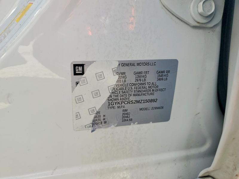 2021 Cadillac Xt6 მანქანა იყიდება აუქციონზე, vin: 1GYKPCRS2MZ150892, აუქციონის ნომერი: 50105926