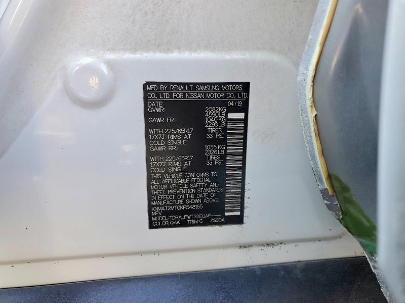 Aukcja sprzedaży 2019 Nissan Rogue, vin: KNMAT2MT0KP548165, numer aukcji: 50299816