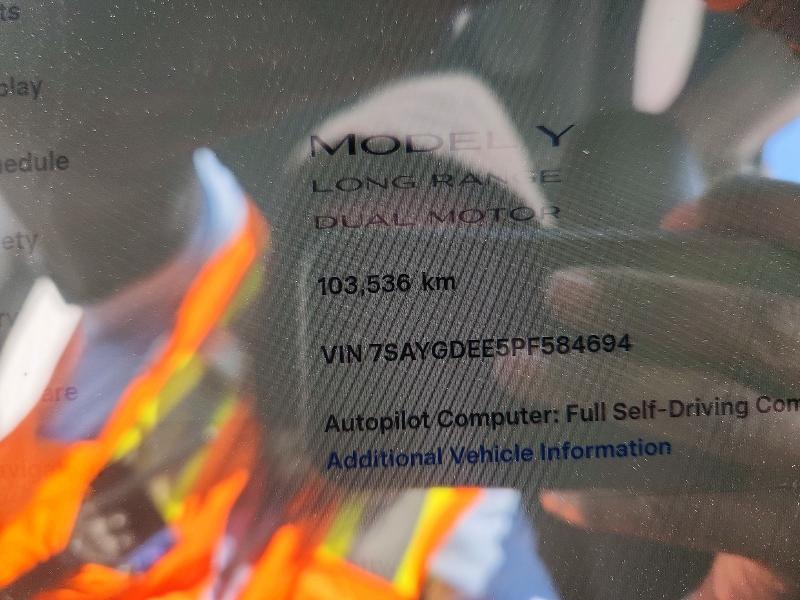 Aukcja sprzedaży 2023 Tesla Model Y, vin: 7SAYGDEE5PF584694, numer aukcji: 50754486