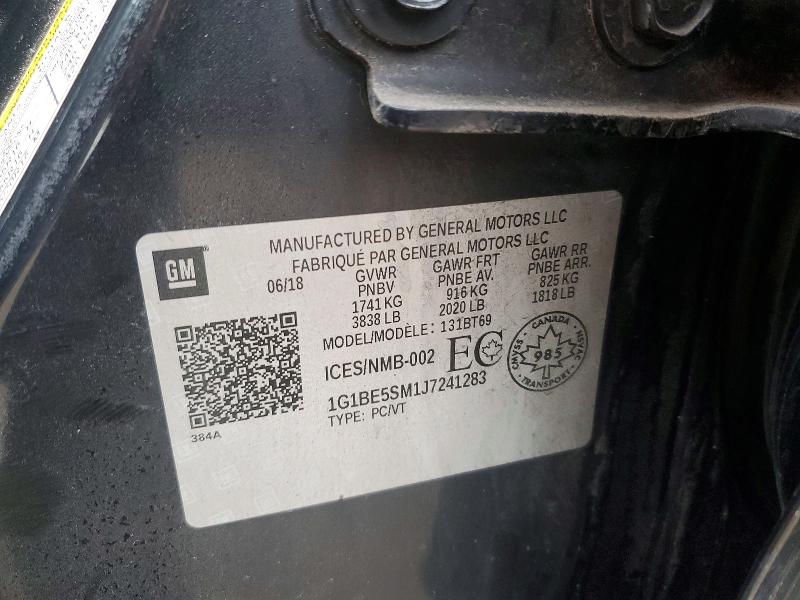 48424826 :رقم المزاد ، 1G1BE5SM1J7241283 vin ، 2018 Chevrolet Cruze مزاد بيع