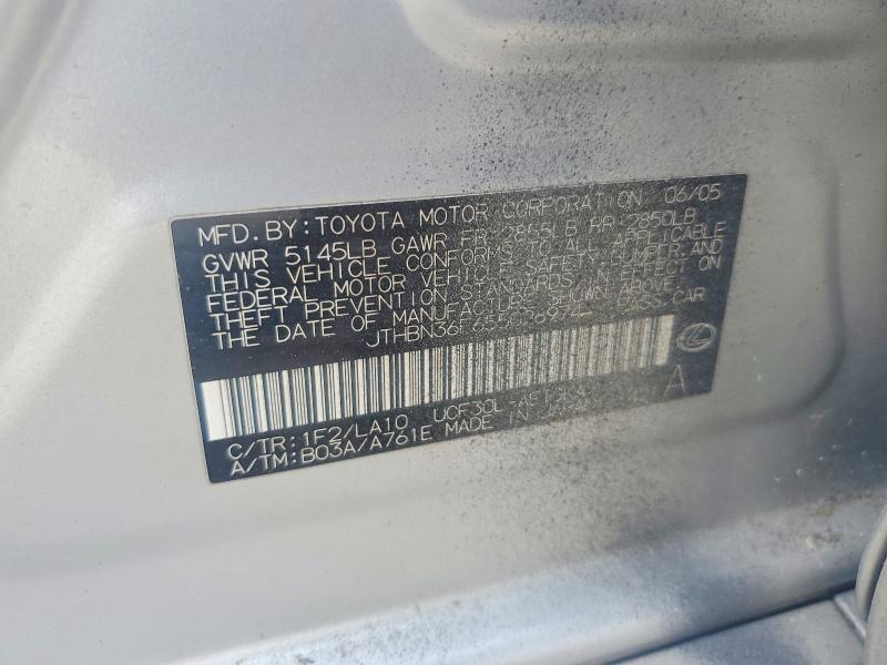 2005 Lexus Ls მანქანა იყიდება აუქციონზე, vin: JTHBN36F655026974, აუქციონის ნომერი: 50458866