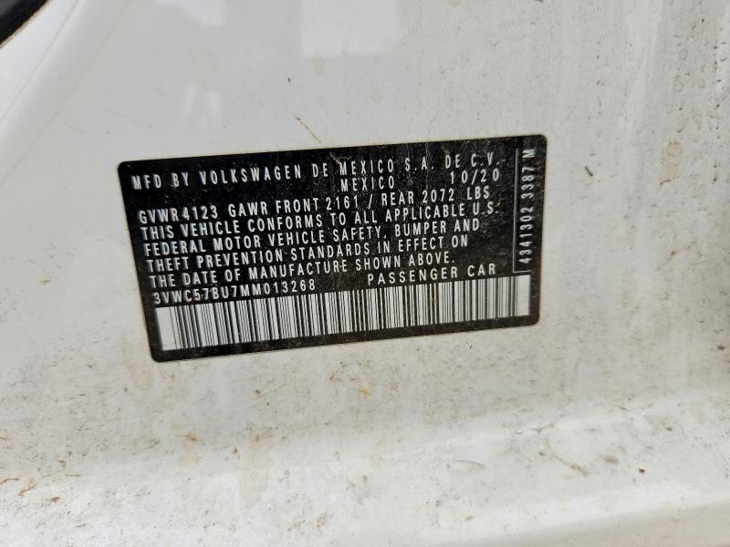 Продажа на аукционе авто 2021 Volkswagen Jetta, vin: 3VWC57BU7MM013268, номер лота: 50578886