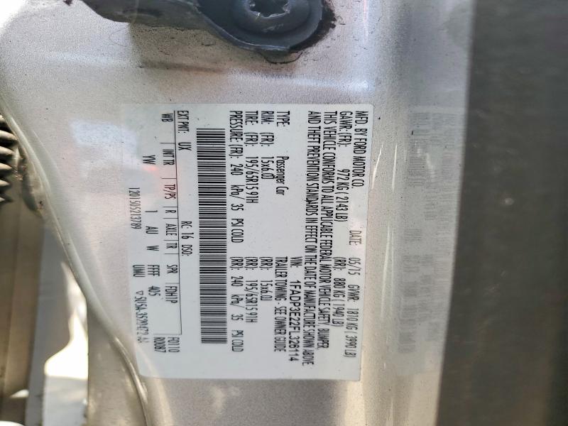 2015 Ford Focus მანქანა იყიდება აუქციონზე, vin: 1FADP3E22FL326114, აუქციონის ნომერი: 51651476