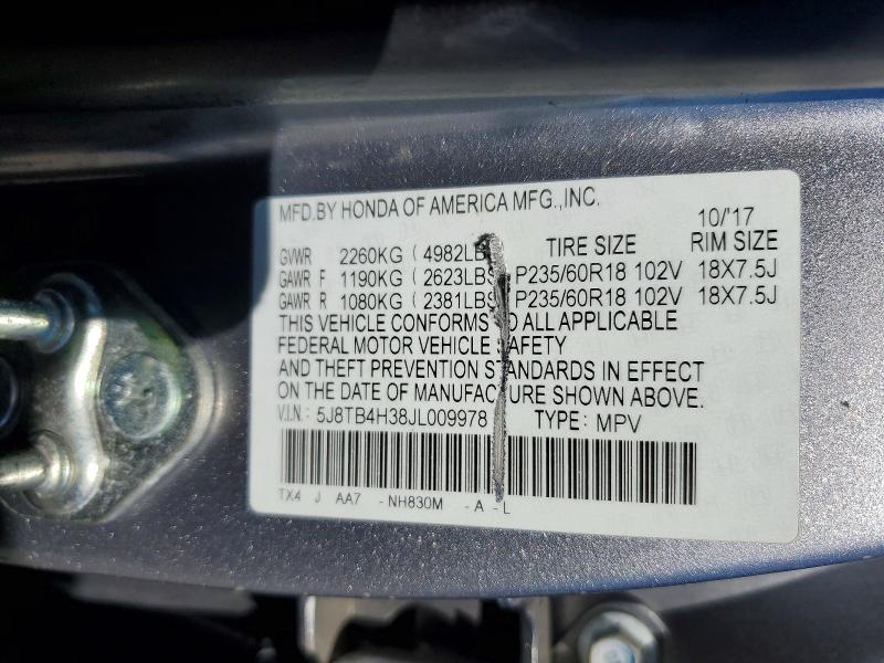 2018 Acura Rdx მანქანა იყიდება აუქციონზე, vin: 5J8TB4H38JL009978, აუქციონის ნომერი: 51506926