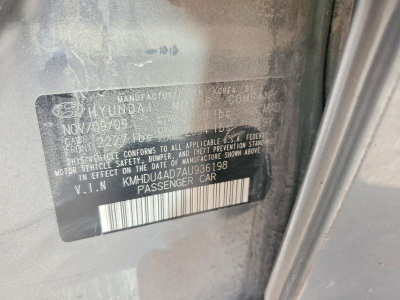 Aukcja sprzedaży 2010 Hyundai Elantra, vin: KMHDU4AD7AU936198, numer aukcji: 49588766
