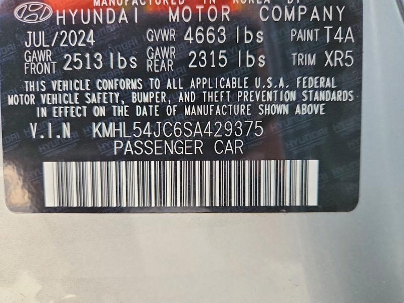 Продаж на аукціоні авто 2025 Hyundai Sonata, vin: KMHL54JC6SA429375, номер лоту: 51632726