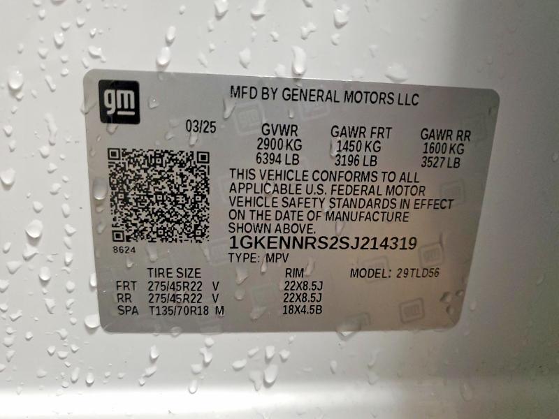 Auction sale of the 2025 Gmc Acadia, vin: 1GKENNRS2SJ214319, lot number: 51107486