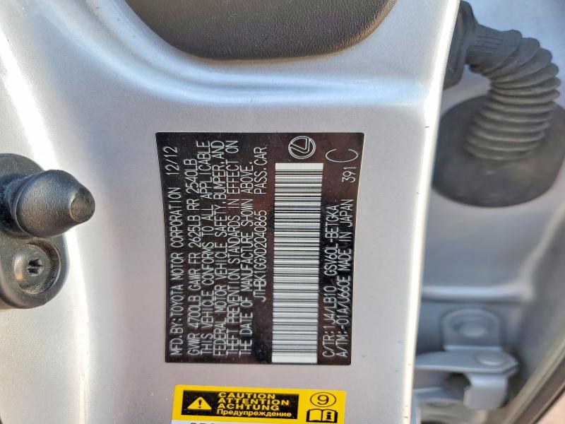 Продаж на аукціоні авто 2013 Lexus Es, vin: JTHBK1GGXD2040865, номер лоту: 50529826
