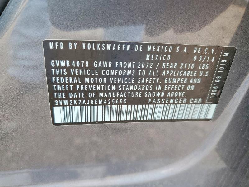Aukcja sprzedaży 2014 Volkswagen Jetta, vin: 3VW2K7AJ8EM425650, numer aukcji: 48623346