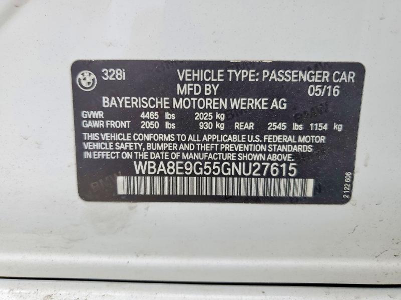 Aukcja sprzedaży 2016 Bmw 328, vin: WBA8E9G55GNU27615, numer aukcji: 48163976