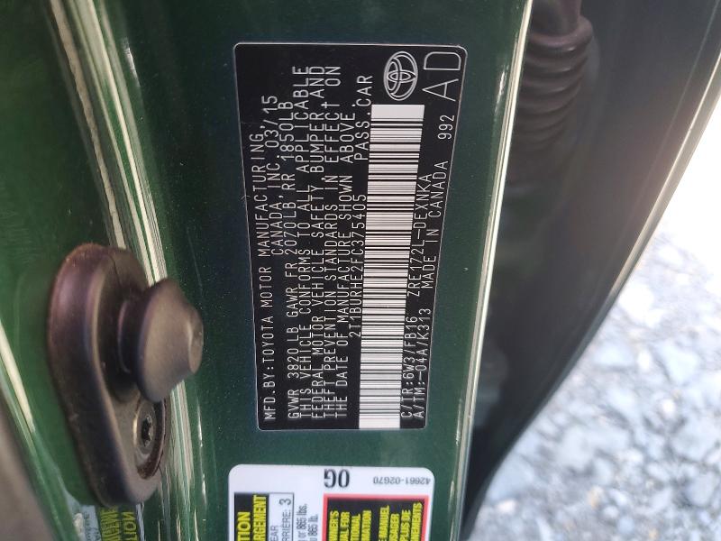 51467566 :رقم المزاد ، 2T1BURHE2FC375405 vin ، 2015 Toyota Corolla Se مزاد بيع