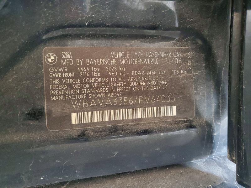 Продажа на аукционе авто 2007 Bmw 328, vin: WBAVA33567PV64035, номер лота: 48585676