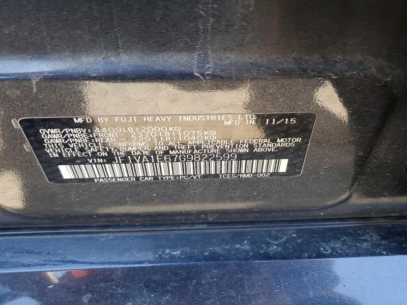 Aukcja sprzedaży 2016 Subaru Wrx, vin: JF1VA1E67G9822599, numer aukcji: 51061306