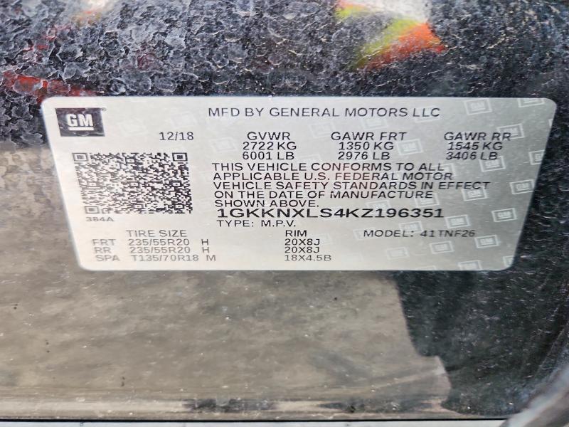 Aukcja sprzedaży 2019 Gmc Acadia, vin: 1GKKNXLS4KZ196351, numer aukcji: 49073406