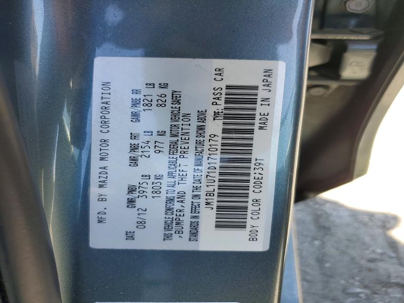 Продажа на аукционе авто 2013 Mazda 3, vin: JM1BL1U71D1710179, номер лота: 49427296