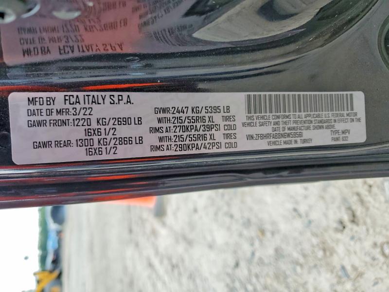 Продажа на аукционе авто 2022 Ram Promaster City, vin: ZFBHRFAB8N6W59561, номер лота: 50121416