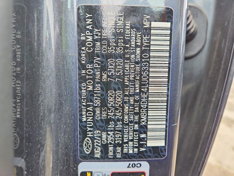 Aukcja sprzedaży 2020 Hyundai Palisade, vin: KM8R4DHE4LU063310, numer aukcji: 51703496