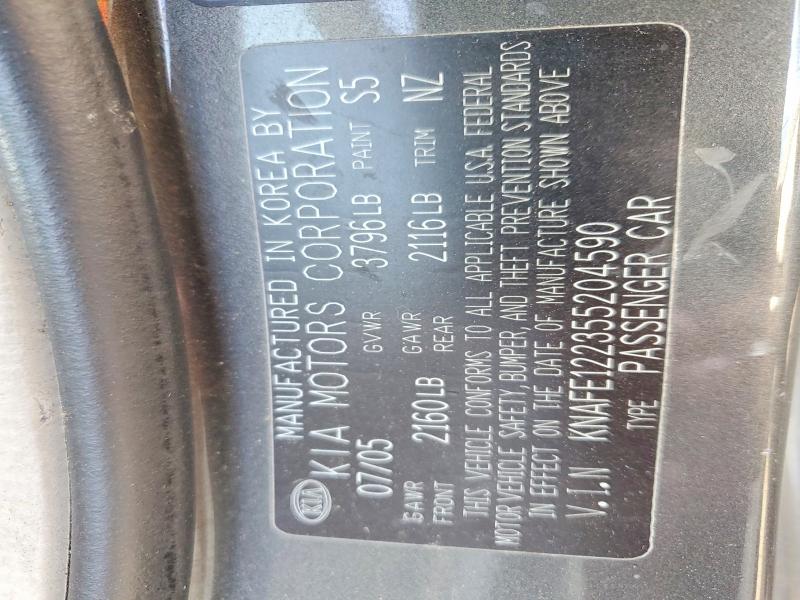 Aukcja sprzedaży 2005 Kia Spectra, vin: KNAFE122355204590, numer aukcji: 51030966