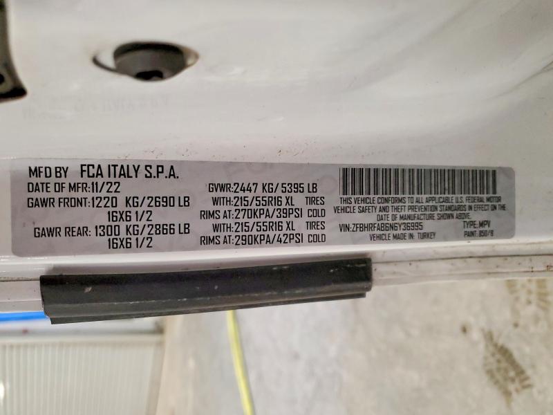 Aukcja sprzedaży 2022 Ram Promaster City, vin: ZFBHRFAB6N6Y36995, numer aukcji: 50095936