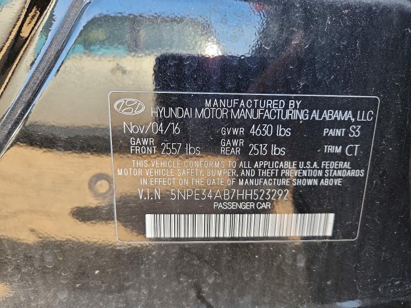 Aukcja sprzedaży 2017 Hyundai Sonata, vin: 5NPE34AB7HH523292, numer aukcji: 49247346