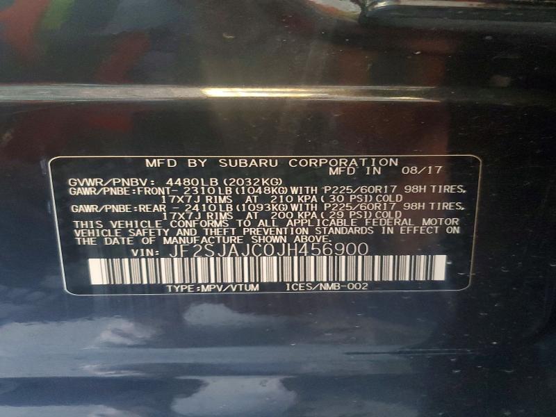 49020696 :رقم المزاد ، JF2SJAJC0JH456900 vin ، 2018 Subaru Forester مزاد بيع