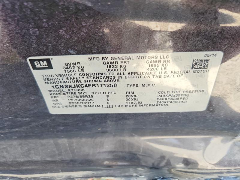 Aukcja sprzedaży 2015 Chevrolet Suburban, vin: 1GNSKJKC4FR171250, numer aukcji: 51175746