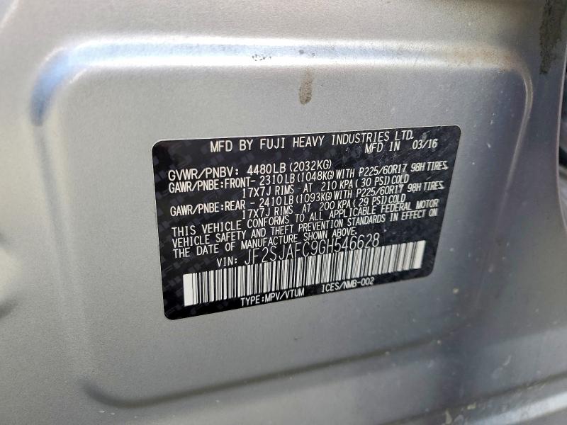 Продаж на аукціоні авто 2016 Subaru Forester, vin: JF2SJAFC9GH546628, номер лоту: 50961286