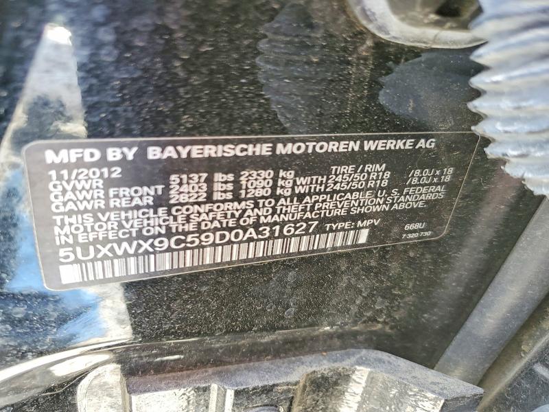 52024896 :رقم المزاد ، 5UXWX9C59D0A31627 vin ، 2013 Bmw X3 مزاد بيع
